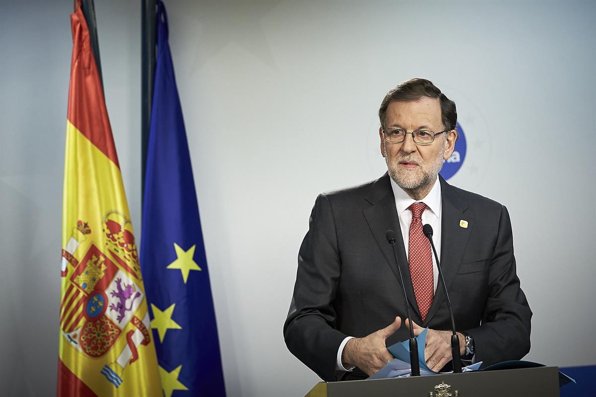 15/12/2016. Rajoy asiste al Consejo Europeo. El presidente del Gobierno, Mariano Rajoy, durante la rueda de prensa ofrecida al término del C...